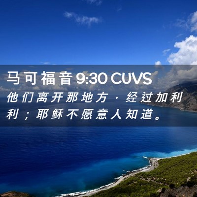 Picture 02 - 马 可 福 音 9:30 CUVS - 他 们 离 开 那 地 方 ， 经 过 加 利 - Bible Verse Picture