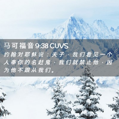 Picture 02 - 马 可 福 音 9:38 CUVS - 约 翰 对 耶 稣 说 ： 夫 子 ， 我 们 - Bible Verse Picture