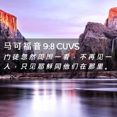 Picture 02 - 马 可 福 音 9:8 CUVS - 门 徒 忽 然 周 围 一 看 ， 不 再 见 - Bible Verse Picture