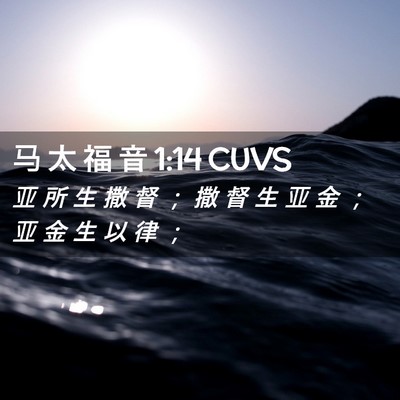 Picture 02 - 马 太 福 音 1:14 CUVS - 亚 所 生 撒 督 ； 撒 督 生 亚 金 ； - Bible Verse Picture