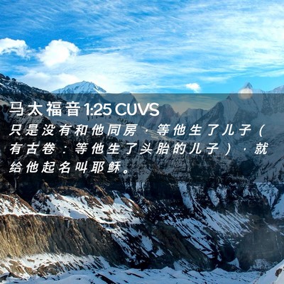 Picture 02 - 马 太 福 音 1:25 CUVS - 只 是 没 有 和 他 同 房 ， 等 他 生 - Bible Verse Picture