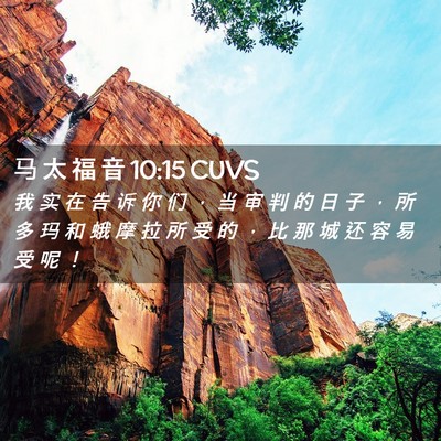 Picture 02 - 马 太 福 音 10:15 CUVS - 我 实 在 告 诉 你 们 ， 当 审 判 的 - Bible Verse Picture