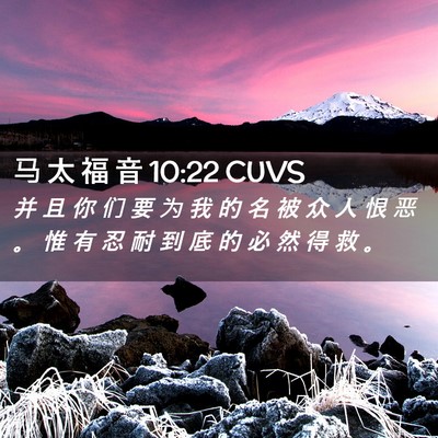 Picture 02 - 马 太 福 音 10:22 CUVS - 并 且 你 们 要 为 我 的 名 被 众 人 - Bible Verse Picture