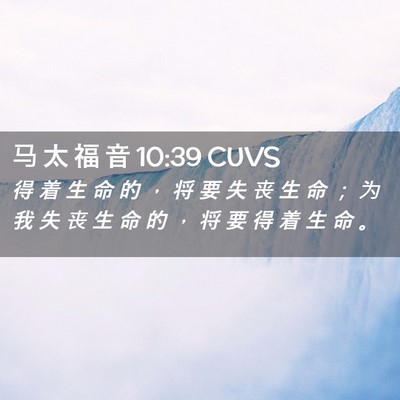 Picture 02 - 马 太 福 音 10:39 CUVS - 得 着 生 命 的 ， 将 要 失 丧 生 命 - Bible Verse Picture