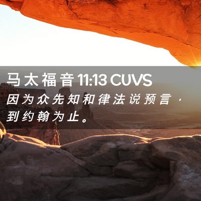 Picture 02 - 马 太 福 音 11:13 CUVS - 因 为 众 先 知 和 律 法 说 预 言 ， - Bible Verse Picture
