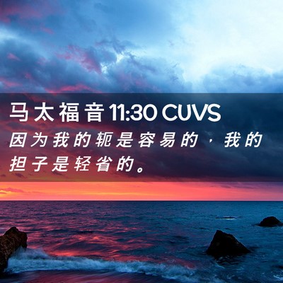 Picture 02 - 马 太 福 音 11:30 CUVS - 因 为 我 的 轭 是 容 易 的 ， 我 的 - Bible Verse Picture