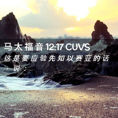 Picture 02 - 马 太 福 音 12:17 CUVS - 这 是 要 应 验 先 知 以 赛 亚 的 话 - Bible Verse Picture
