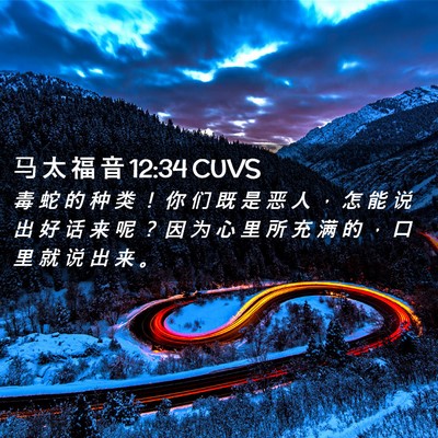 Picture 02 - 马 太 福 音 12:34 CUVS - 毒 蛇 的 种 类 ！ 你 们 既 是 恶 人 - Bible Verse Picture