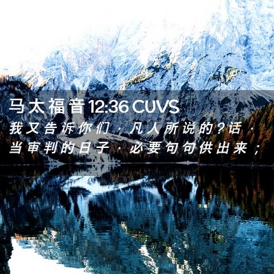 Picture 02 - 马 太 福 音 12:36 CUVS - 我 又 告 诉 你 们 ， 凡 人 所 说 的 ? - Bible Verse Picture