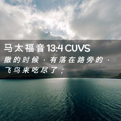 Picture 02 - 马 太 福 音 13:4 CUVS - 撒 的 时 候 ， 有 落 在 路 旁 的 ， - Bible Verse Picture
