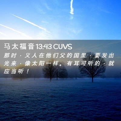 Picture 02 - 马 太 福 音 13:43 CUVS - 那 时 ， 义 人 在 他 们 父 的 国 里 - Bible Verse Picture