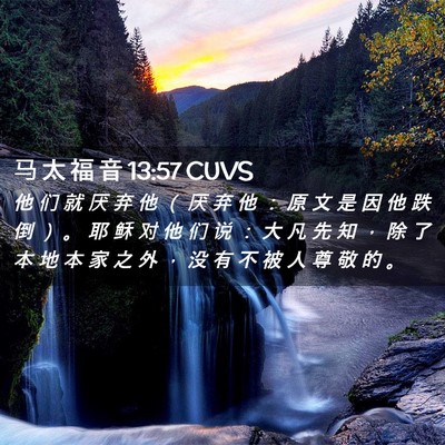 Picture 02 - 马 太 福 音 13:57 CUVS - 他 们 就 厌 弃 他 （ 厌 弃 他 ： 原 - Bible Verse Picture
