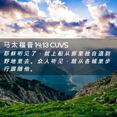 Picture 02 - 马 太 福 音 14:13 CUVS - 耶 稣 听 见 了 ， 就 上 船 从 那 里 - Bible Verse Picture