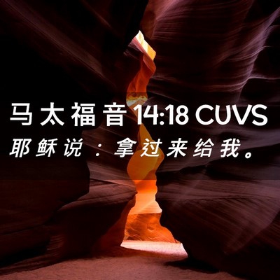 Picture 02 - 马 太 福 音 14:18 CUVS - 耶 稣 说 ： 拿 过 来 给 我 - Bible Verse Picture