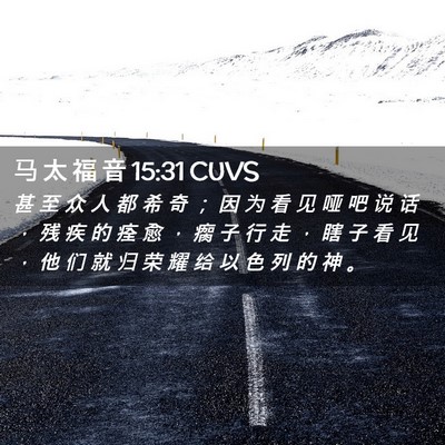 Picture 02 - 马 太 福 音 15:31 CUVS - 甚 至 众 人 都 希 奇 ； 因 为 看 见 - Bible Verse Picture