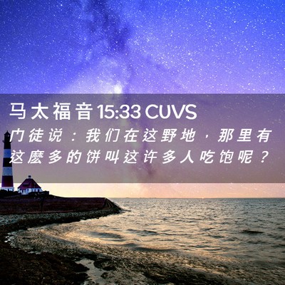 Picture 02 - 马 太 福 音 15:33 CUVS - 门 徒 说 ： 我 们 在 这 野 地 ， 那 - Bible Verse Picture