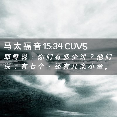Picture 02 - 马 太 福 音 15:34 CUVS - 耶 稣 说 ： 你 们 有 多 少 饼 ？ 他 - Bible Verse Picture