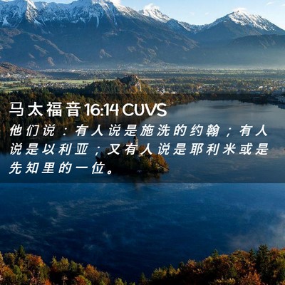Picture 02 - 马 太 福 音 16:14 CUVS - 他 们 说 ： 有 人 说 是 施 洗 的 约 - Bible Verse Picture