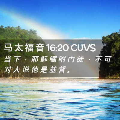 Picture 02 - 马 太 福 音 16:20 CUVS - 当 下 ， 耶 稣 嘱 咐 门 徒 ， 不 可 - Bible Verse Picture