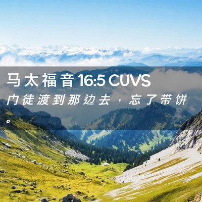 Picture 02 - 马 太 福 音 16:5 CUVS - 门 徒 渡 到 那 边 去 ， 忘 了 带 饼 - Bible Verse Picture