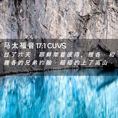 Picture 02 - 马 太 福 音 17:1 CUVS - 过 了 六 天 ， 耶 稣 带 着 彼 得 、 - Bible Verse Picture