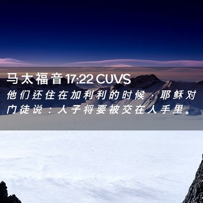 Picture 02 - 马 太 福 音 17:22 CUVS - 他 们 还 住 在 加 利 利 的 时 候 ， - Bible Verse Picture