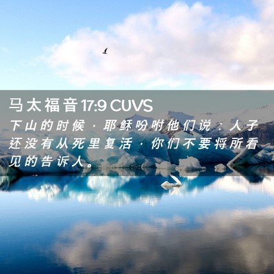 Picture 02 - 马 太 福 音 17:9 CUVS - 下 山 的 时 候 ， 耶 稣 吩 咐 他 们 - Bible Verse Picture