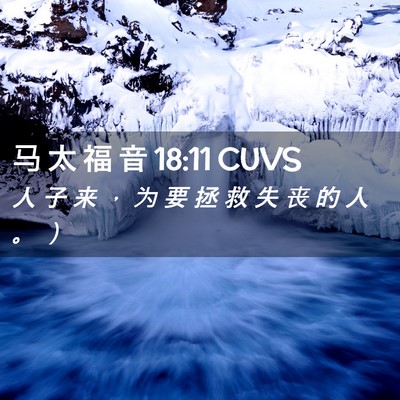 Picture 02 - 马 太 福 音 18:11 CUVS - 人 子 来 ， 为 要 拯 救 失 丧 的 人 - Bible Verse Picture