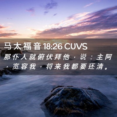 Picture 02 - 马 太 福 音 18:26 CUVS - 那 仆 人 就 俯 伏 拜 他 ， 说 ： 主 - Bible Verse Picture