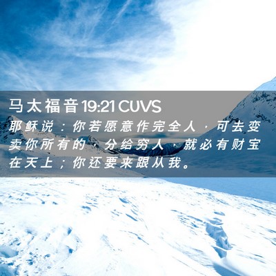 Picture 02 - 马 太 福 音 19:21 CUVS - 耶 稣 说 ： 你 若 愿 意 作 完 全 人 - Bible Verse Picture