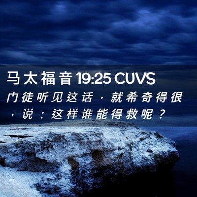 Picture 02 - 马 太 福 音 19:25 CUVS - 门 徒 听 见 这 话 ， 就 希 奇 得 很 - Bible Verse Picture