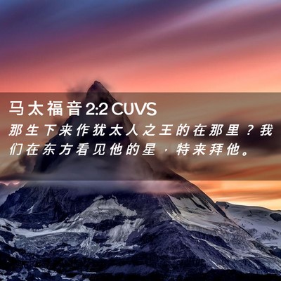 Picture 02 - 马 太 福 音 2:2 CUVS - 那 生 下 来 作 犹 太 人 之 王 的 在 - Bible Verse Picture