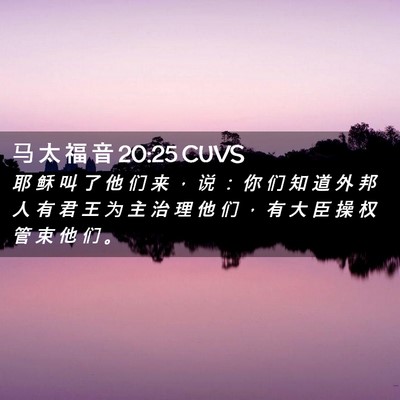 Picture 02 - 马 太 福 音 20:25 CUVS - 耶 稣 叫 了 他 们 来 ， 说 ： 你 们 - Bible Verse Picture