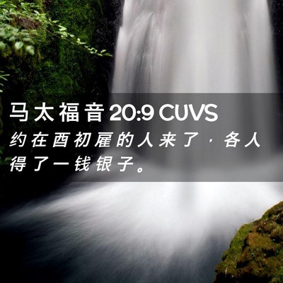Picture 02 - 马 太 福 音 20:9 CUVS - 约 在 酉 初 雇 的 人 来 了 ， 各 人 - Bible Verse Picture