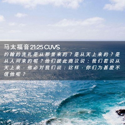 Picture 02 - 马 太 福 音 21:25 CUVS - 约 翰 的 洗 礼 是 从 那 里 来 的 ？ - Bible Verse Picture
