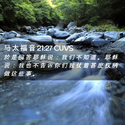 Picture 02 - 马 太 福 音 21:27 CUVS - 於 是 回 答 耶 稣 说 ： 我 们 不 知 - Bible Verse Picture