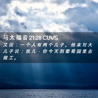 Picture 02 - 马 太 福 音 21:28 CUVS - 又 说 ： 一 个 人 有 两 个 儿 子 。 - Bible Verse Picture