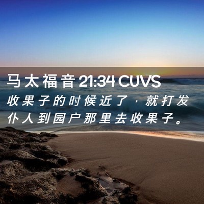 Picture 02 - 马 太 福 音 21:34 CUVS - 收 果 子 的 时 候 近 了 ， 就 打 发 - Bible Verse Picture
