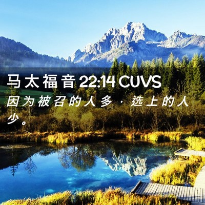 Picture 02 - 马 太 福 音 22:14 CUVS - 因 为 被 召 的 人 多 ， 选 上 的 人 - Bible Verse Picture