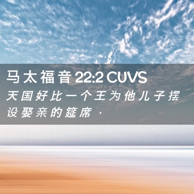 Picture 02 - 马 太 福 音 22:2 CUVS - 天 国 好 比 一 个 王 为 他 儿 子 摆 - Bible Verse Picture