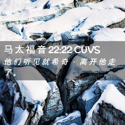 Picture 02 - 马 太 福 音 22:22 CUVS - 他 们 听 见 就 希 奇 ， 离 开 他 走 - Bible Verse Picture