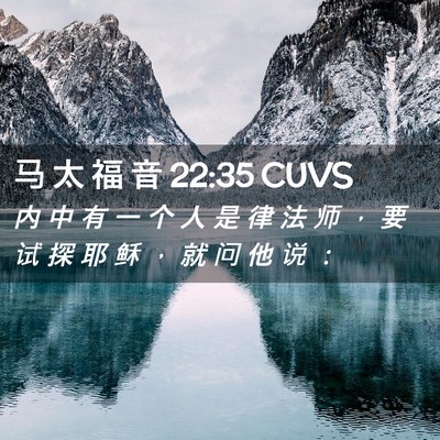 Picture 02 - 马 太 福 音 22:35 CUVS - 内 中 有 一 个 人 是 律 法 师 ， 要 - Bible Verse Picture