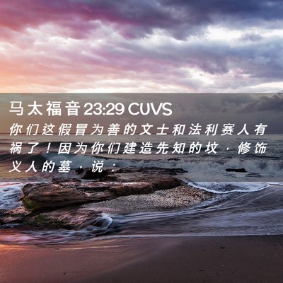 Picture 02 - 马 太 福 音 23:29 CUVS - 你 们 这 假 冒 为 善 的 文 士 和 法 - Bible Verse Picture