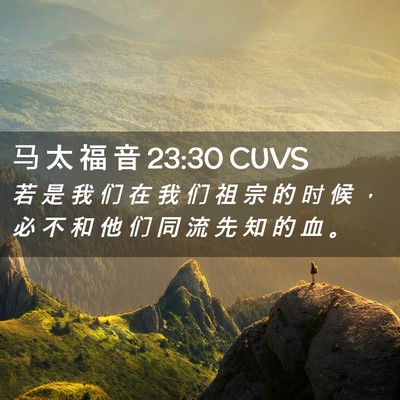 Picture 02 - 马 太 福 音 23:30 CUVS - 若 是 我 们 在 我 们 祖 宗 的 时 候 - Bible Verse Picture