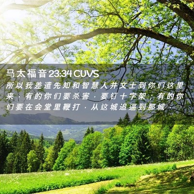 Picture 02 - 马 太 福 音 23:34 CUVS - 所 以 我 差 遣 先 知 和 智 慧 人 并 - Bible Verse Picture