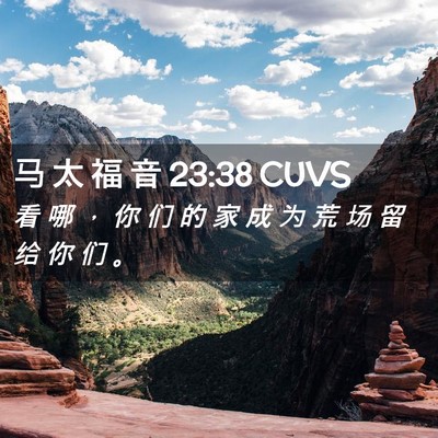 Picture 02 - 马 太 福 音 23:38 CUVS - 看 哪 ， 你 们 的 家 成 为 荒 场 留 - Bible Verse Picture