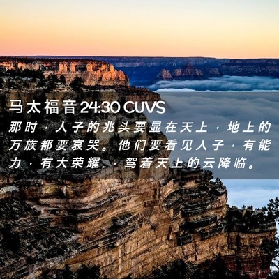 Picture 02 - 马 太 福 音 24:30 CUVS - 那 时 ， 人 子 的 兆 头 要 显 在 天 - Bible Verse Picture