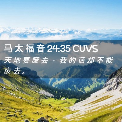 Picture 02 - 马 太 福 音 24:35 CUVS - 天 地 要 废 去 ， 我 的 话 却 不 能 - Bible Verse Picture
