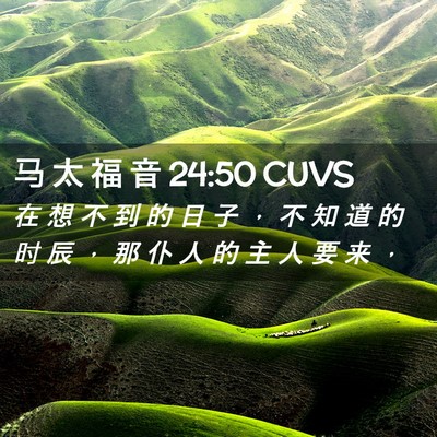 Picture 02 - 马 太 福 音 24:50 CUVS - 在 想 不 到 的 日 子 ， 不 知 道 的 - Bible Verse Picture