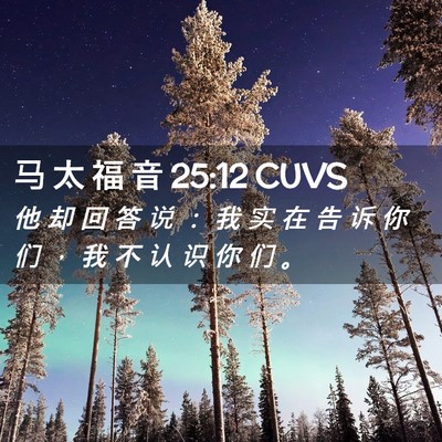 Picture 02 - 马 太 福 音 25:12 CUVS - 他 却 回 答 说 ： 我 实 在 告 诉 你 - Bible Verse Picture